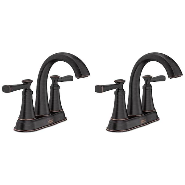 American Standard Rumson 4 in. Centerset Double Handle Bathroom Faucet in Legacy Bronze (2-pack)