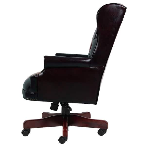 Flash Furniture High Back Traditional Tufted Leather Executive Swivel Office Chair, Brown