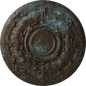 28-1/8 in. x 1-3/4 in. Oslo Urethane Ceiling Medallion (Fits Canopies up to 10-1/2 in.), Bronze Blue Patina