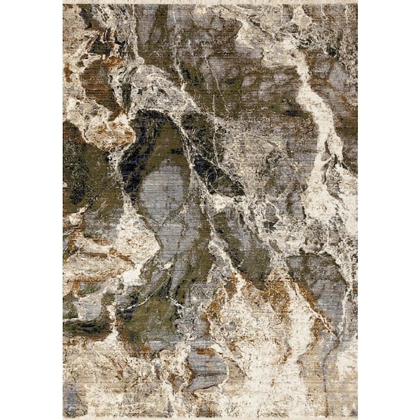 Beige 8 ft. x 10 ft. Woven Abstract Rectangle Indoor Area Rug