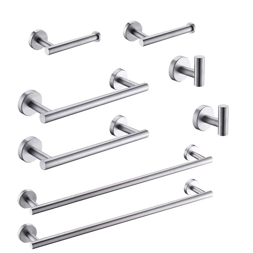 8-Piece Stainless Steel Bath Hardware Set with Mounting Hardware in Brushed Nickel price history on PriceWatchPro