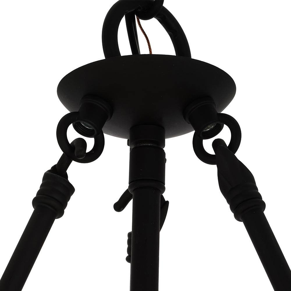 17.75" Bronze Metal Pendant Light with Clear Glass Shade