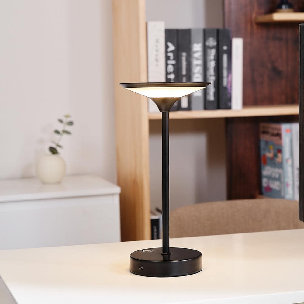 Matte Black Outdoor LED Table Lamp with Touch Switch