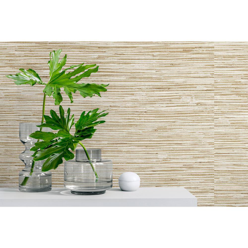 Neutral Hemp Faux Grasscloth Peel and Stick Wallpaper