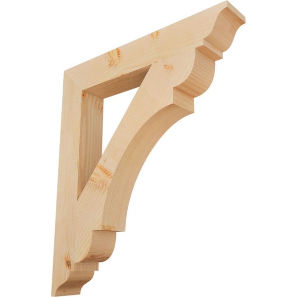 Ekena Millwork 3.5 in. x 30 in. x 26 in. Douglas Fir Olympic Traditional Smooth Bracket
