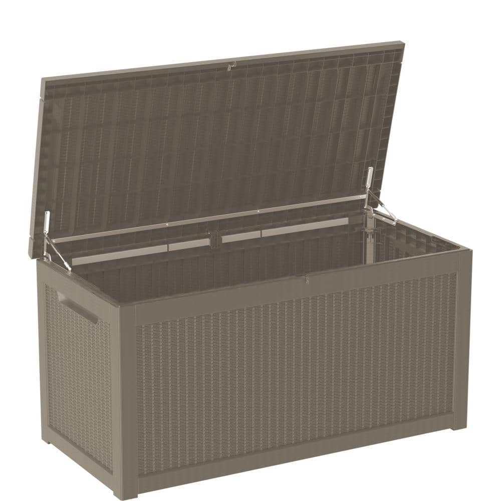 260 Gal. Light Brown Resin Outdoor Storage Deck Box