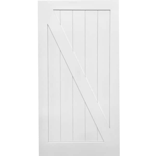 MMI Door 42 in. x 84 in. Z-Plank Primed MDF Interior Barn Door Slab