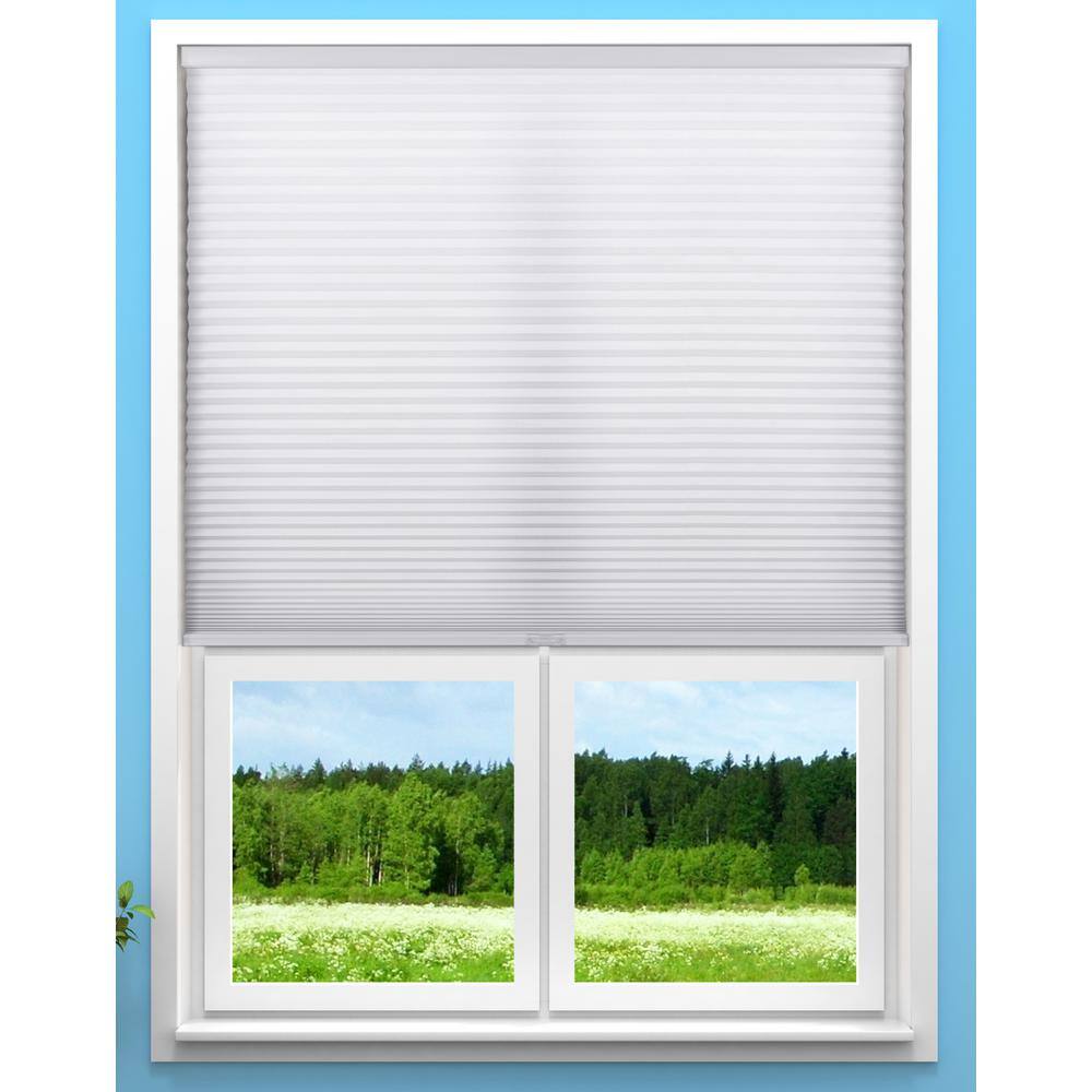 Pure White Cordless Light Filtering Cellular Shade 18"W x 60"H