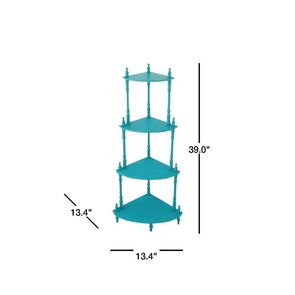 5-Tier Corner Decorative Shelving Rack in White - thumbnail 10