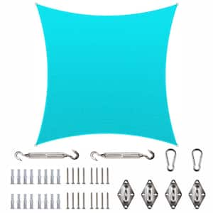 COLOURTREE 8 ft. x 10 ft. 190 GSM Turquoise Rectangle Sun Shade Sail with  Rectangle Installation Kit Plus Cable Wire Ropes TAPR0810-16-KIT-ROPE - The  Home Depot