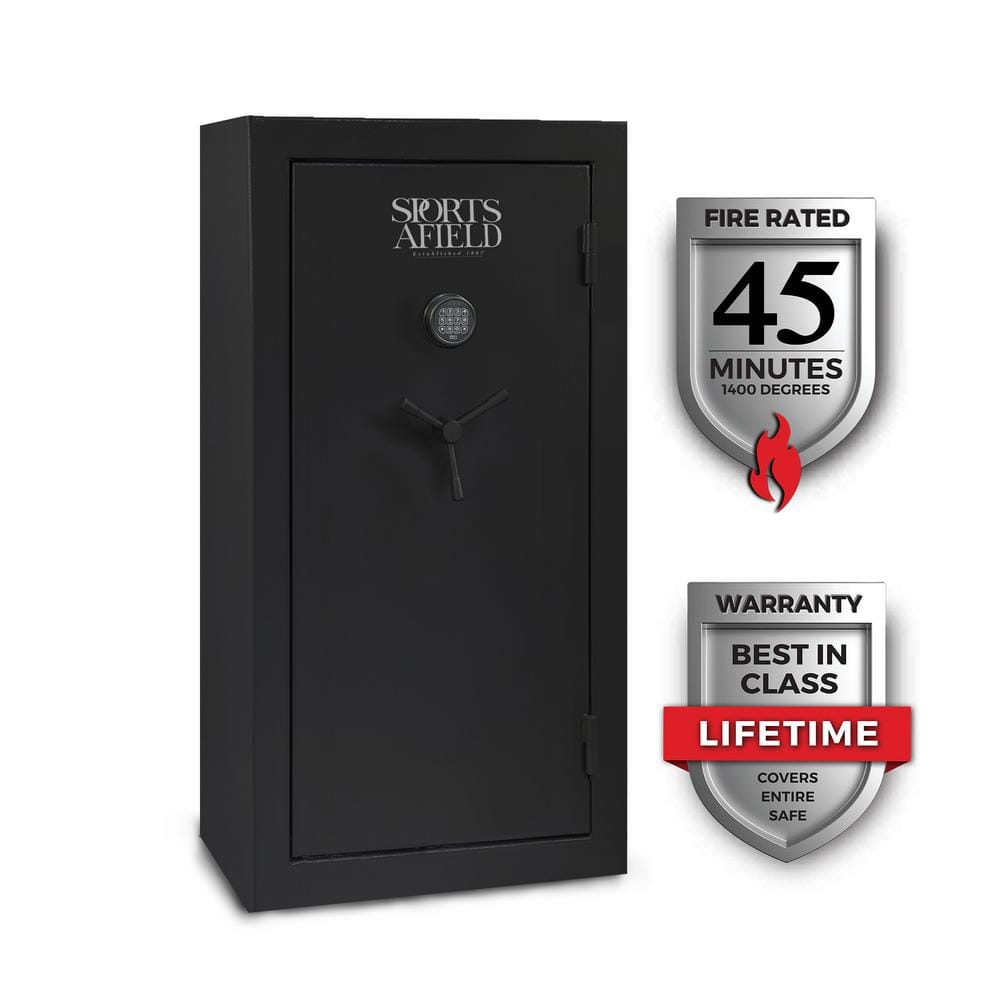 30 Gun Fire Rated, E-Lock Gun Safe, Black Textured 30 Gun Fire Rated, E-Lock Gun Safe, Black Textured