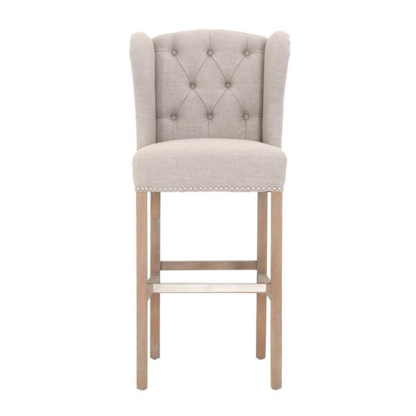 Home Decorators Collection Madelyn 31.25 in. Tan Cushioned Bar Stool in Stone Wash