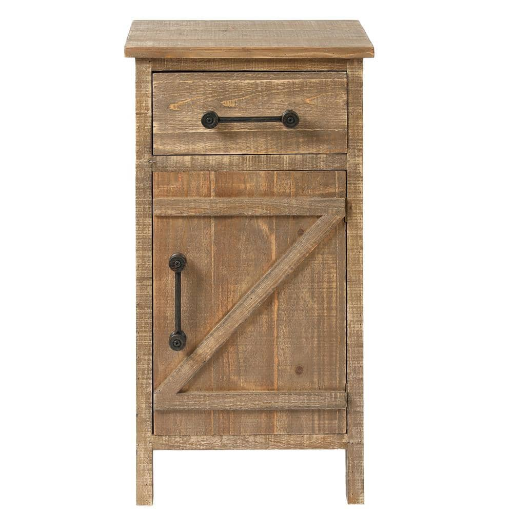 LuxenHome Rustic Wood Accent End Table