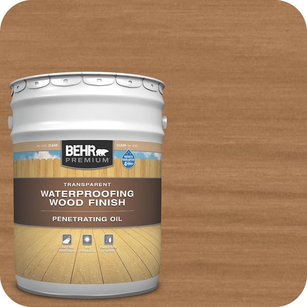 5 Gal. Transparent Penetrating Oil-Based Exterior Waterproofing Wood Stain Clear Tint Base
