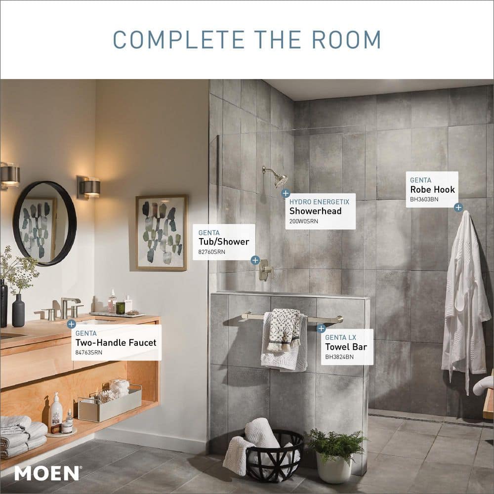 Moen Genta Brushed Nickel Two-Handle Bathroom Sink Faucet