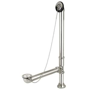 Vintage Chain and Plug Clawfoot Tub Drain in Polished Nickel with Overflow
