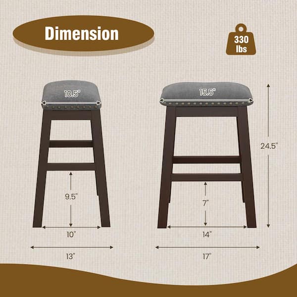 Saddle Seat Bar Stool Seat Depth 9.5 In. 