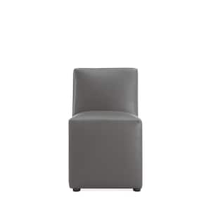 Anna Pewter Square Faux Leather Dining Chair
