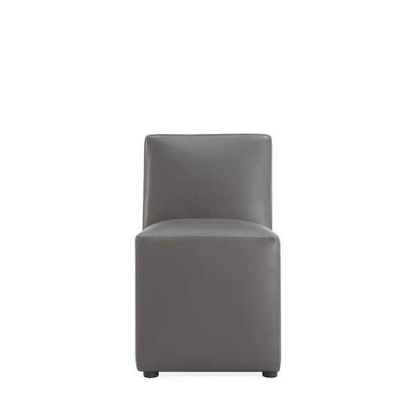 Manhattan Comfort Anna Modern Pewter Faux Leather Upholstered Dining Chair