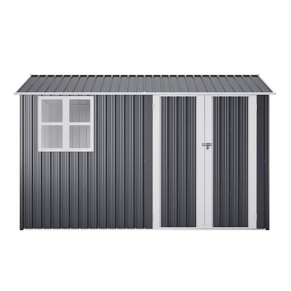 10 ft. x 8 ft. Outdoor Metal Storage Shed, with Lockable