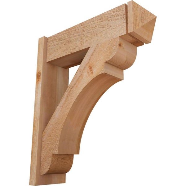 Ekena Millwork 8 in. x 32 in. x 28 in. Olympic Arts and Crafts Rough Sawn Western Red Cedar Outlooker