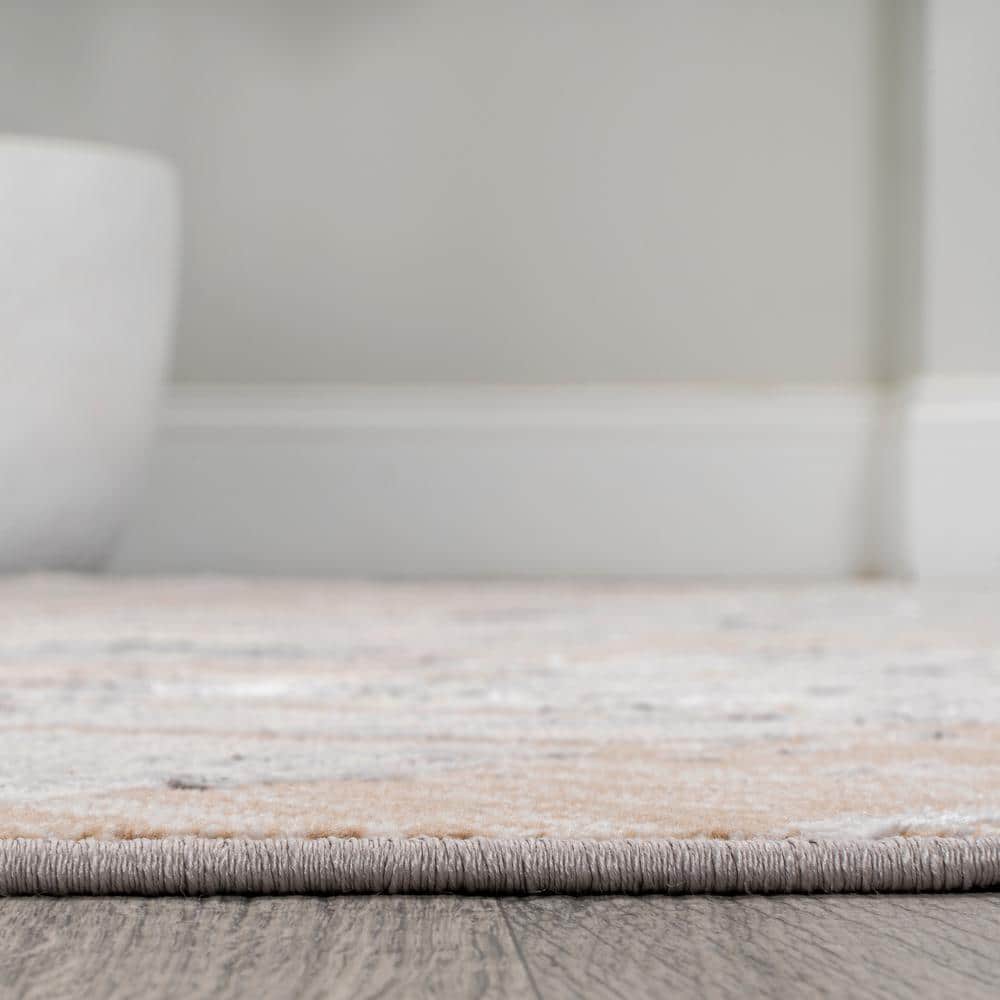 Beige and Gray Abstract Flat Woven Rectangular Area Rug