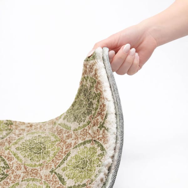 Dream Shag Premium Machine Washable Abstract ADS811 Olive 3 ft. x 5 ft. Area Rug