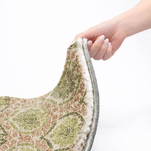 Dream Shag Premium Machine Washable Abstract ADS811 Olive 5 ft. x 7 ft. 6 in. Area Rug