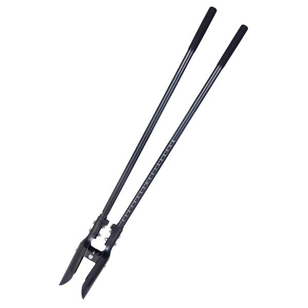 Heavy Duty Post Hole Digger, 57.5 in. Carbon Steel Handle, Manual Digger with Scale Markings & Metal Blade