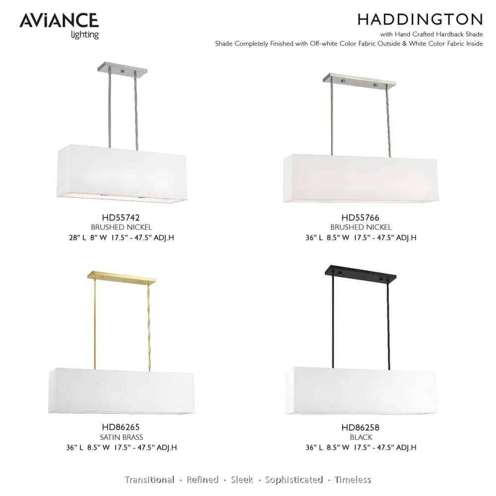 Summit Modern Linear Black Chandelier with Off-White Shade