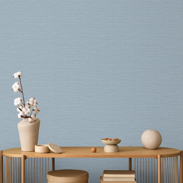 Horizontal Stria Texture Blue Wallpaper