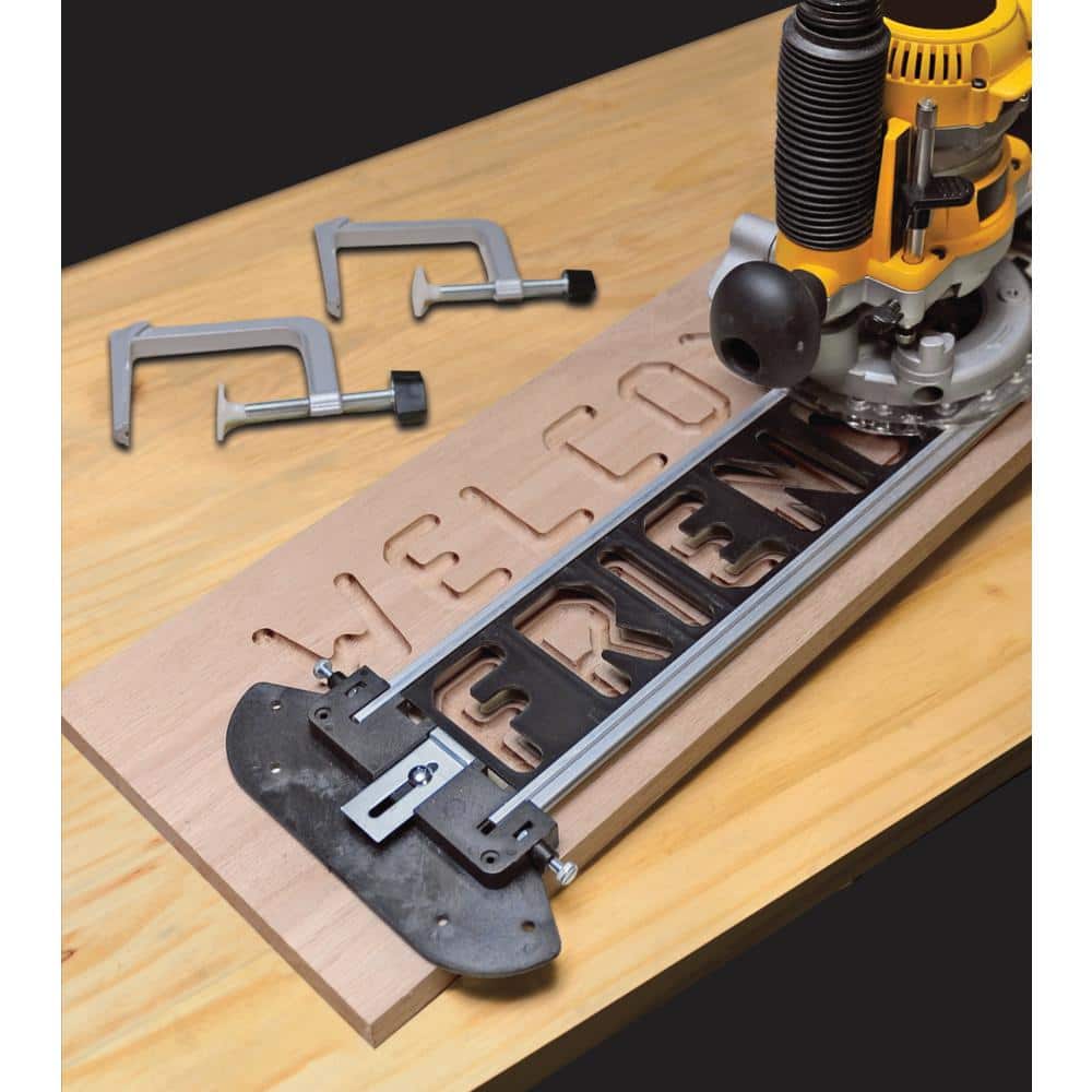 Milescraft SignPro Complete Sign Making Router Jig Template Kit with  Templates, Bits and Bushings-20 - The Home Depot Pertaining To Router Letter Templates