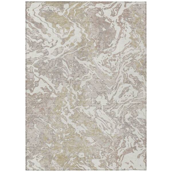 Chantille Machine Washable Indoor/Outdoor Abstract ACN3163 Ivory 5 ft. x 7 ft. 6 in. Area Rug