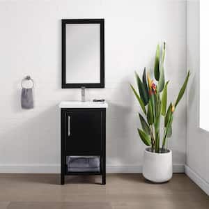 Taylor 20 in. W x 15 in. D x 34 in. H Bath Vanity in Black with Ceramic Vanity Top in White with White Sink
