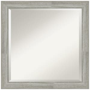 Medium Square Distressed Grey Beveled Glass Modern Mirror (23.5 in. H x 23.5 in. W)