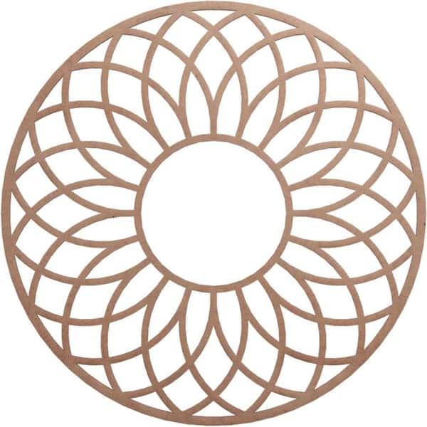 Ekena Millwork 30 in. x 30 in. x 1/4 in. Cannes Wood Fretwork Pierced Ceiling Medallion, Wood (Paint Grade)