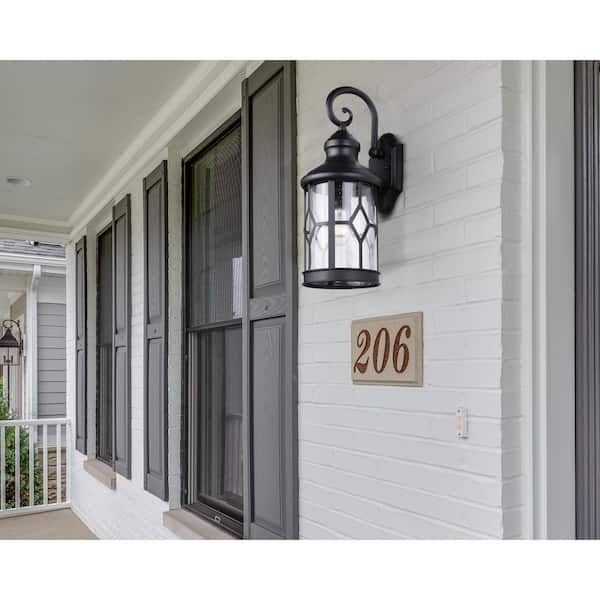 Atlanta 1-Light Outdoor Black Wall Lantern Sconce