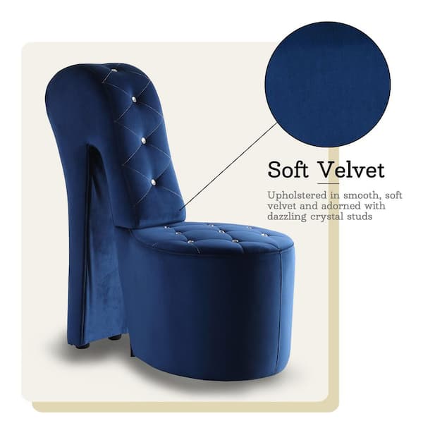 Jackson 19 in. Navy Blue Velvet Arm Chair