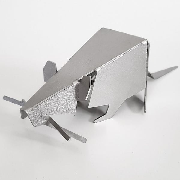 HomeRoots Aluminum 5 in. Medium Rat Origami Geometric Specialty Sculpture