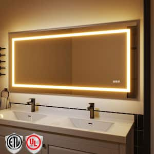 28 in. W x 60 in. H Wall-mounted Full-Length Mirror LED Light Dresser Mirror