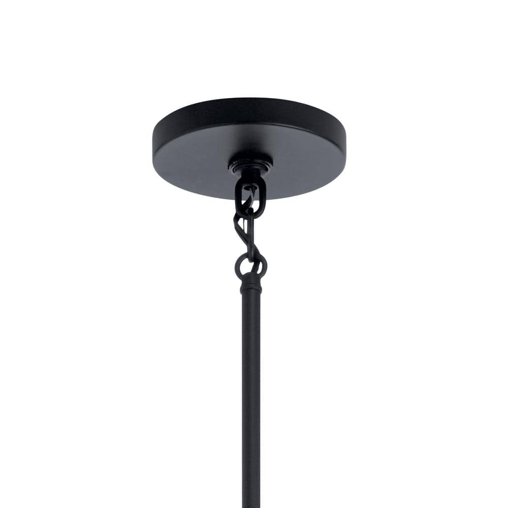Armand Mixed Black and Bronze 8-Light Faux Leather Chandelier