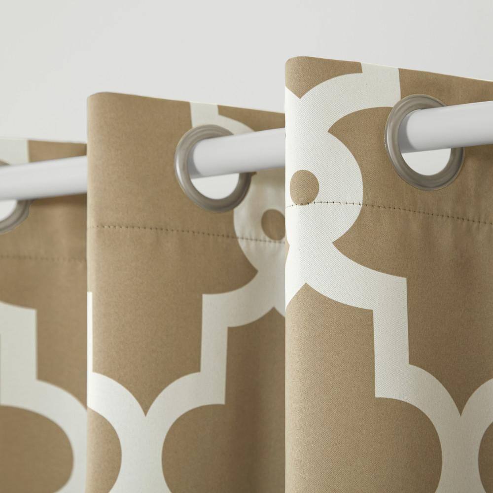 Taupe Polyester Blackout Grommet Window Panels, 52" x 96"