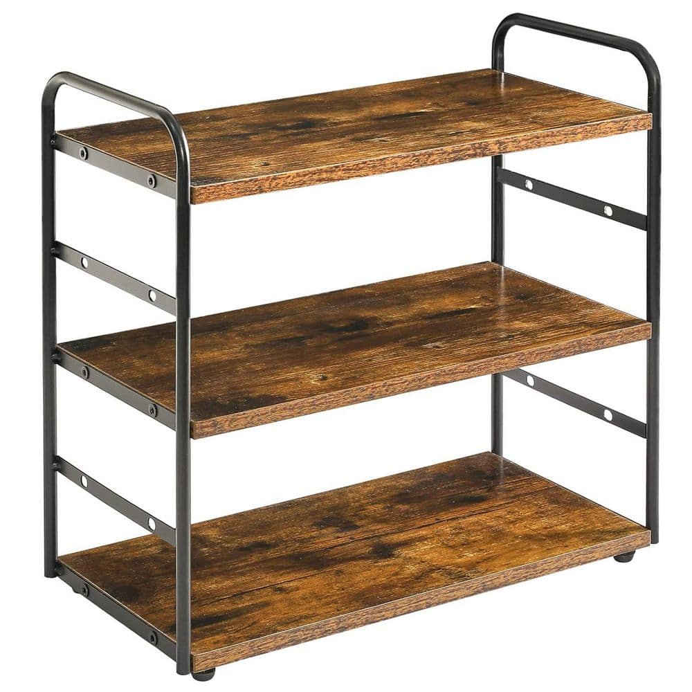vintage style【shelf】VS-008 シェルフ・ディスプレイ台 Rustic Brown 16.5 in. x 15.8 in. Wood Vintage Desktop Storage