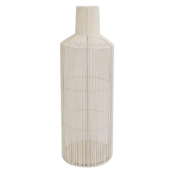 24 in. White Paper Rope Decorative Vase