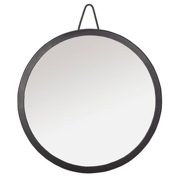 SAFAVIEH Medium Round Matte Black Novelty Mirror (20.0 in. H x 20.0 in. W)