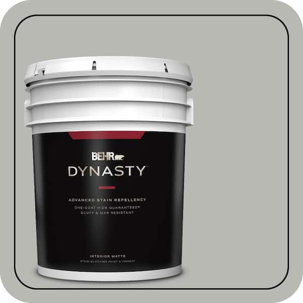 BEHR DYNASTY 5 gal. #PPU18-11 Classic Silver One-Coat Hide Matte Interior Stain-Blocking Paint & Primer