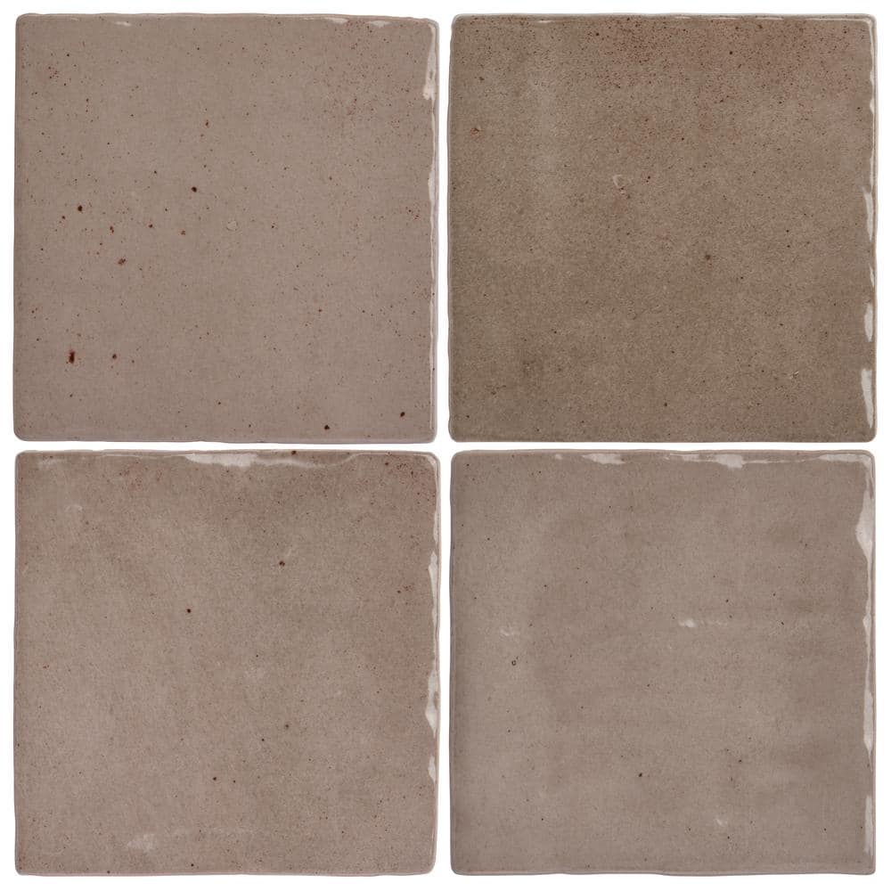 Kingston 4" x 4" Brown Glazed Ceramic Wall Tile