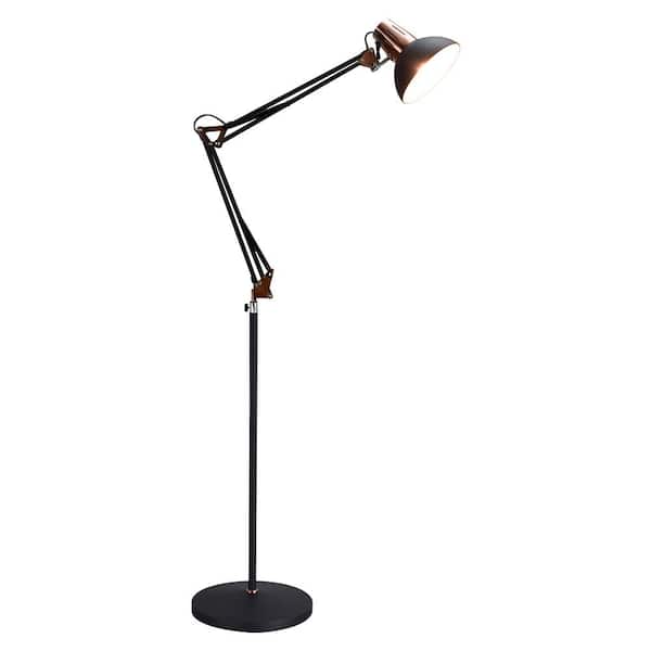 Depuley 67 in. Black Modern Floor Lamp with Metal Shade, Flexible Swing Arms Reading Floor Lamp