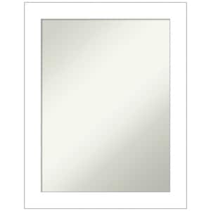 Wedge White 22 in. H x 28 in. W Framed Non-Beveled Wall Mirror in White