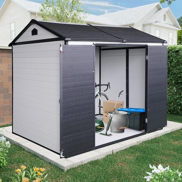 HAND OUT 防水ミトン ホワイト/ブラック　XLサイズ Storhaus 8 ft. W x 6 ft. D Outdoor Resin Shed with Floor